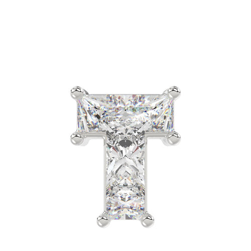 10K WHITE GOLD 1.00CT FANCY CUT ALPHABET DIAMOND LADIES PENDANT WITH CHAIN