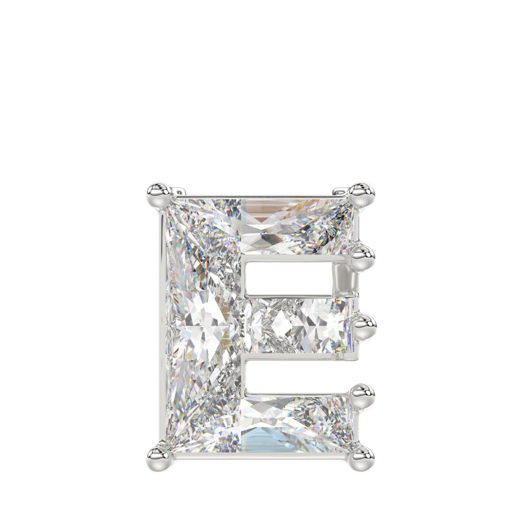 10K WHITE GOLD 1 1/2CT FANCY CUT ALPHABET DIAMOND LADIES PENDANT WITH CHAIN