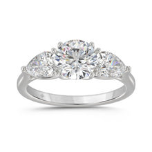 Load image into Gallery viewer, 14K WHITE GOLD 2 1/3CT ROUND/PEAR DIAMOND LADIES RING (CENTER STONE ROUND DIAMOND 1 1/4CT)
