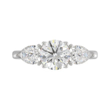 Load image into Gallery viewer, 14K WHITE GOLD 2 1/3CT ROUND/PEAR DIAMOND LADIES RING (CENTER STONE ROUND DIAMOND 1 1/4CT)
