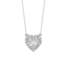 Load image into Gallery viewer, LADIES NECKLACE 1 1/4CT ROUND DIAMOND 14K WHITE GOLD (CENTER STONE HEART DIAMOND 1CT)
