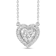 Load image into Gallery viewer, LADIES NECKLACE 1 1/4CT ROUND DIAMOND 14K WHITE GOLD (CENTER STONE HEART DIAMOND 1CT)
