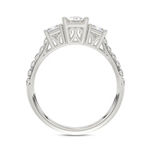 Load image into Gallery viewer, LADIES RING 1 7/8CT EMERALD/PRINCESS/ROUND DIAMOND 14K WHITE GOLD (CENTER STONE EMERALD DIAMOND 1CT )
