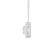 Load image into Gallery viewer, 14K WHITE GOLD 1.00CT ROUND/EMERALD DIAMOND LADIES PENDANT (CENTER STONE EMERALD DIAMOND 3/4CT)

