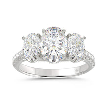 Load image into Gallery viewer, LADIES RING 2 1/4CT OVAL/ROUND DIAMOND 14K WHITE GOLD (CENTER STONE OVAL DIAMOND 1CT )

