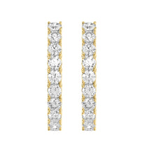 Load image into Gallery viewer, LADIES HOOP EARRINGS 7CT ROUND DIAMOND 14K YELLOW GOLD
