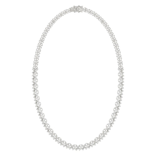 LADIES NECKLACE 19 1/2CT ROUND/PEAR/MARQUISE DIAMOND 14K WHITE GOLD