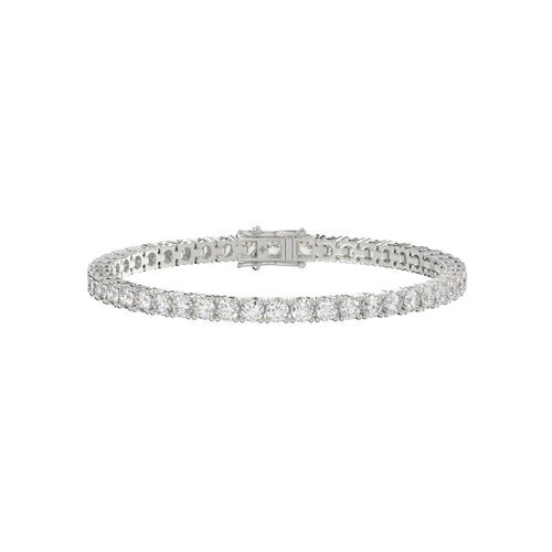 LADIES BRACELET 5CT ROUND DIAMOND 14K WHITE GOLD