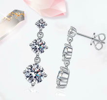 Load image into Gallery viewer, Lab-created moissanite earrings 925 silver, gift box included
