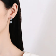 Load image into Gallery viewer, Elegant moissanite earrings for women with long tassels and GRA certification
