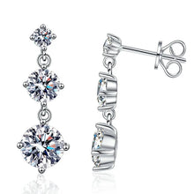 Load image into Gallery viewer, Moissanite drop earrings 3.2CT VVS1 925 silver long tassel design
