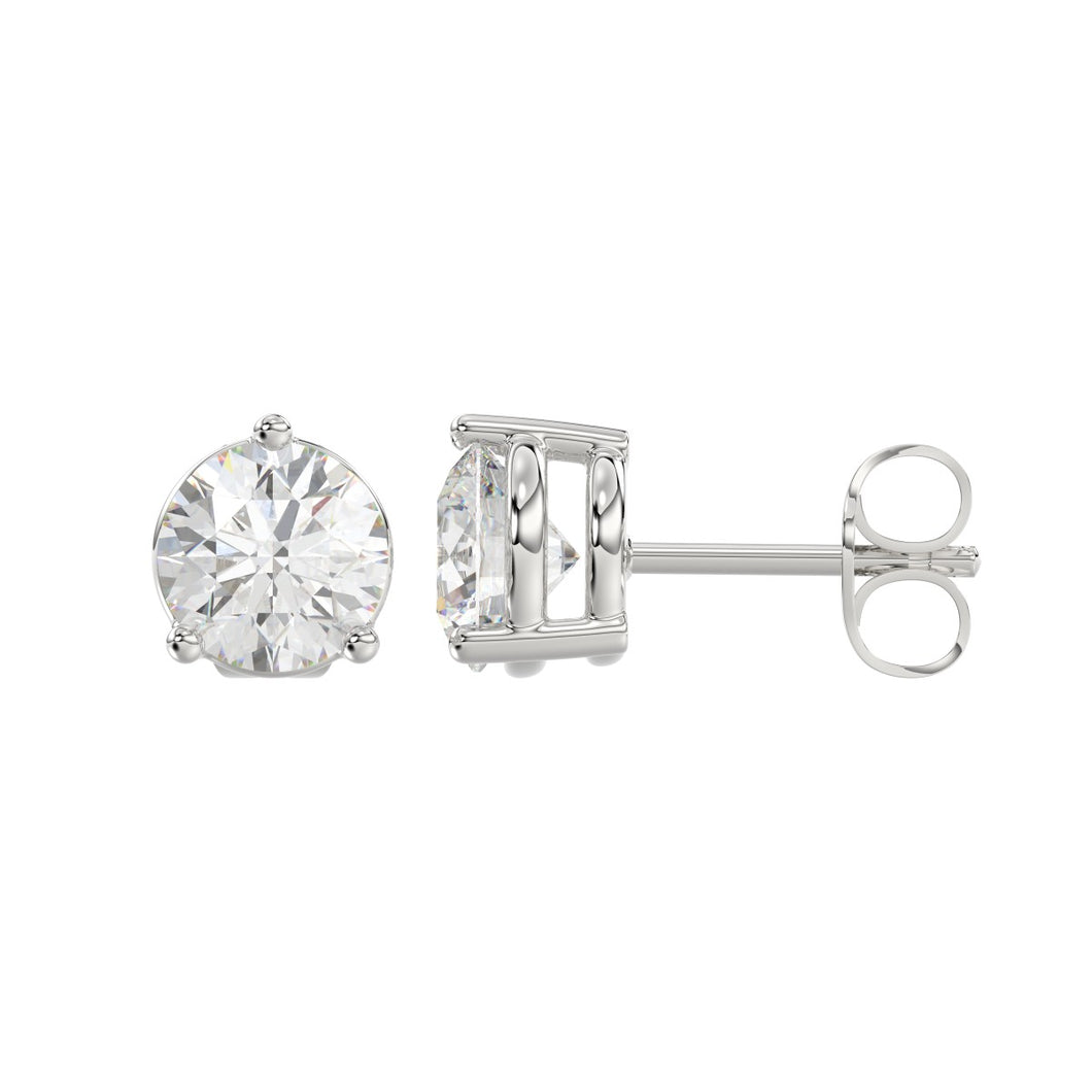 14K White Gold Natural Diamond Halo Solitaire Earrings for Women 0.25 - 1