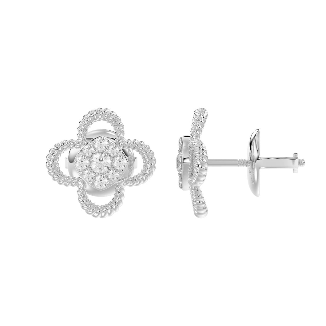 18K White Gold 0.10CT Natural Diamond Stud Earrings – Subtle Everyday Elegance | Lady Is Beauty