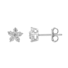 Load image into Gallery viewer, 14K White Gold 0.25CT Natural Diamond Stud Earrings – Classic Round Elegance
