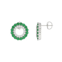 Load image into Gallery viewer, 10K White Gold 0.50CT Natural Diamond Earrings – Round Emerald Style | Lady Is Beauty
