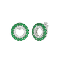 Load image into Gallery viewer, 10K White Gold 0.50CT Natural Diamond Earrings – Round Emerald Style | Lady Is Beauty
