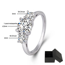 Load image into Gallery viewer, Moissanite 1.0CT Engagement and Wedding Ring 6.5mm for Women Double Halo Ring 925 Silver
