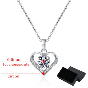 Moissanite 1CT Heart Wedding Necklace for Women