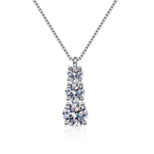 Load image into Gallery viewer, Moissanite 1.8CT Pendant Necklace 3 Stones for Women Sparkling Diamond
