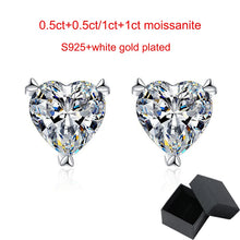 Load image into Gallery viewer, Moissanite 0.5CT, 1CT Heart Cut Stud Earrings for Women
