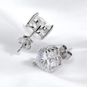 Moissanite 1CT 2CT 4CT Heart Cut Stud Earring for Women Luxury