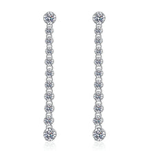 Load image into Gallery viewer, Moissanite 1.18cttw Drop Earrings for Women Long Tassels Sparkling Full Diamond
