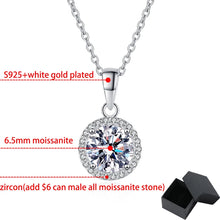 Load image into Gallery viewer, Moissanite 0.3CT 05CT 1CT Round  Pendant for Women Sparkling Diamond Necklace 6.5mm Stone
