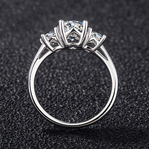 Moissanite 1.0CT Engagement and Wedding Ring 6.5mm for Women Double Halo Ring 925 Silver