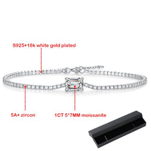 Load image into Gallery viewer, Moissanite 1CT Emerald Cut Tennis Bracelet for Women Men
