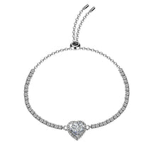 Load image into Gallery viewer, Moissanite 1CT 2CT Heart Cut Tennis Bracelet for Women
