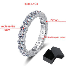 Load image into Gallery viewer, Moissanite 2.1 CT Ring for Women Enternity Diamond wirh Zircon Band Wedding Ring GRA
