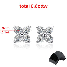 Load image into Gallery viewer, Moissnaite 0.8CTTW Stud Earrings for Women 4 Stones Classic 925 Silver
