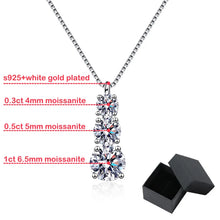 Load image into Gallery viewer, Moissanite 1.8CT Pendant Necklace 3 Stones for Women Sparkling Diamond
