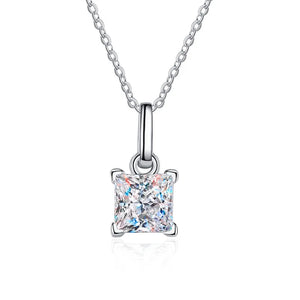 Moissanite 1.2CT Pendant necklace for Women Princess Cut Party Bitthday Gift Jewelry