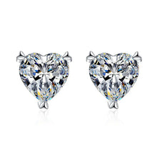 Load image into Gallery viewer, Moissanite 0.5CT, 1CT Heart Cut Stud Earrings for Women
