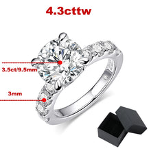 Load image into Gallery viewer, Moisanite 4.3CT Diamond Ring for Women D Color GRA Certification
