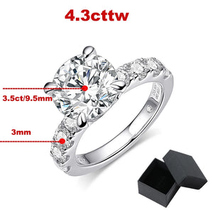 Moisanite 4.3CT Diamond Ring for Women D Color GRA Certification