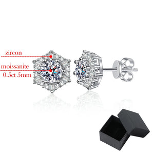 Moissanite 0.5CT Stud Earrings with zircon for Women  Jewelry