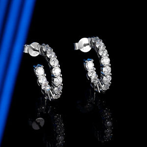 Moissanite 2.6ct Hoop Earrings for Women Sparkling Full Diamond Jewelry Wholesale