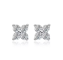 Load image into Gallery viewer, Moissnaite 0.8CTTW Stud Earrings for Women 4 Stones Classic 925 Silver
