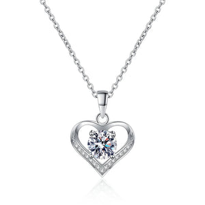 Moissanite 1CT Heart Wedding Necklace for Women