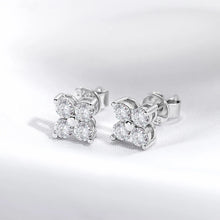 Load image into Gallery viewer, Moissnaite 0.8CTTW Stud Earrings for Women 4 Stones Classic 925 Silver
