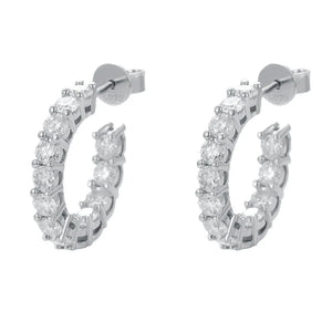 Moissanite 2.6ct Hoop Earrings for Women Sparkling Full Diamond Jewelry Wholesale