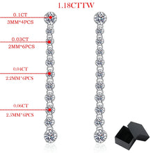 Load image into Gallery viewer, Moissanite 1.18cttw Drop Earrings for Women Long Tassels Sparkling Full Diamond
