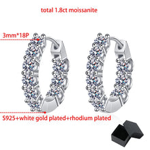 Load image into Gallery viewer, Moissanite 1.8CT Hoop Earrings for Women Female Wedding Jewelry
