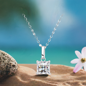 Moissanite 1.2CT Pendant necklace for Women Princess Cut Party Bitthday Gift Jewelry