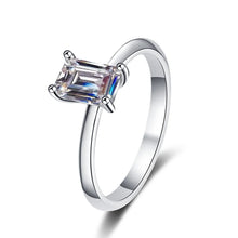 Load image into Gallery viewer, Moissanite 1ct Emerald Cut Wedding Rings for Women Sterling Jewelry
