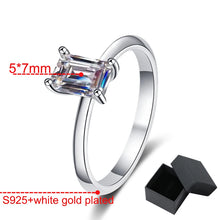 Load image into Gallery viewer, Moissanite 1ct Emerald Cut Wedding Rings for Women Sterling Jewelry
