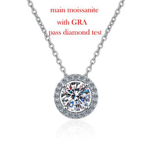 Load image into Gallery viewer, round moissanite pendant necklace displayed in gift box
