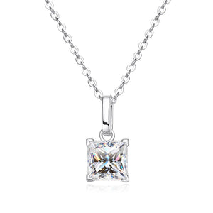 Sparkling moissanite solitaire pendant necklace